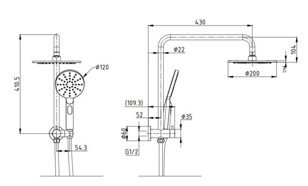 MONDO Compact Twin Shower Set - Image 4